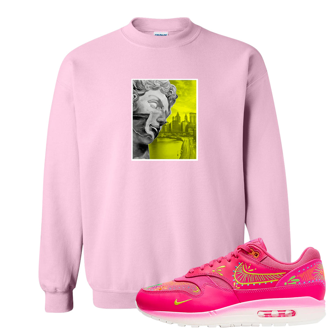 Familia Hyper Pink 1s Crewneck Sweatshirt | Miguel, Light Pink