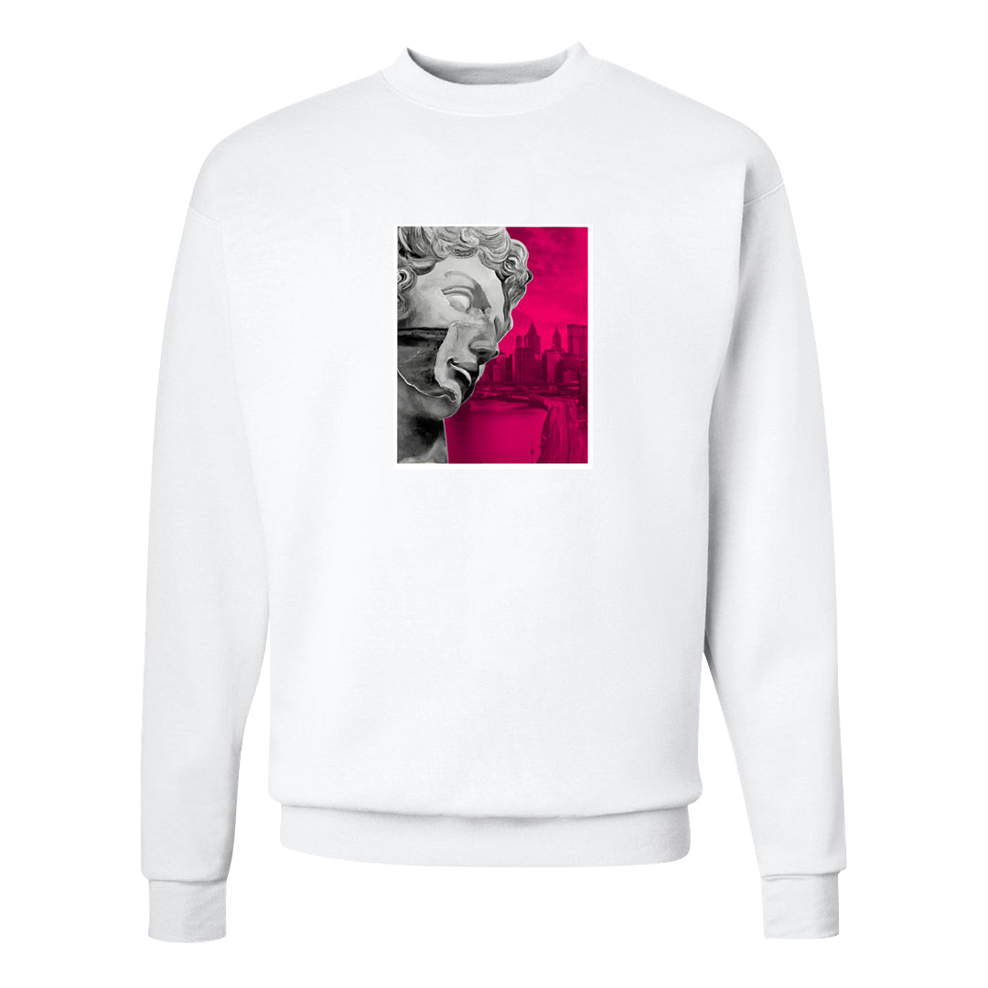 Familia Hyper Pink 1s Crewneck Sweatshirt | Miguel, White