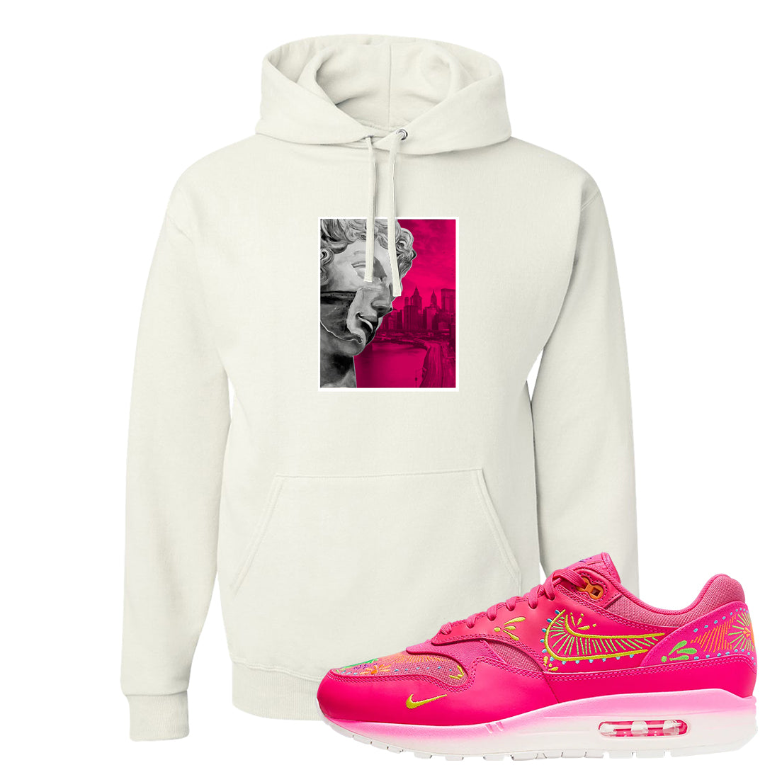 Familia Hyper Pink 1s Hoodie | Miguel, White