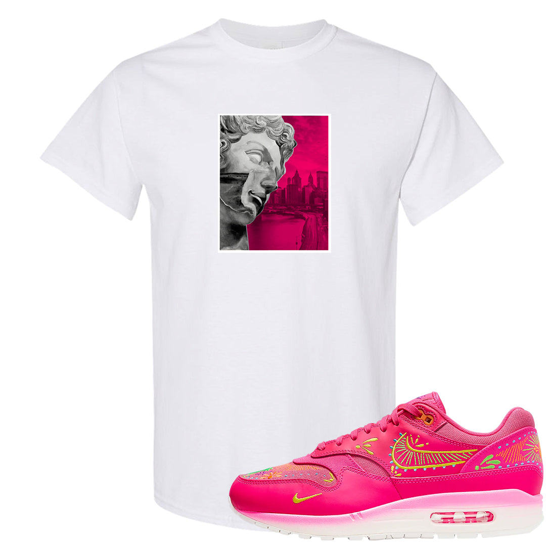 Familia Hyper Pink 1s T Shirt | Miguel, White