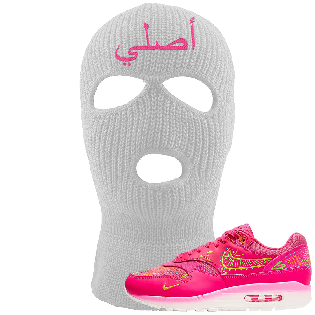 Familia Hyper Pink 1s Ski Mask | Original Arabic, White