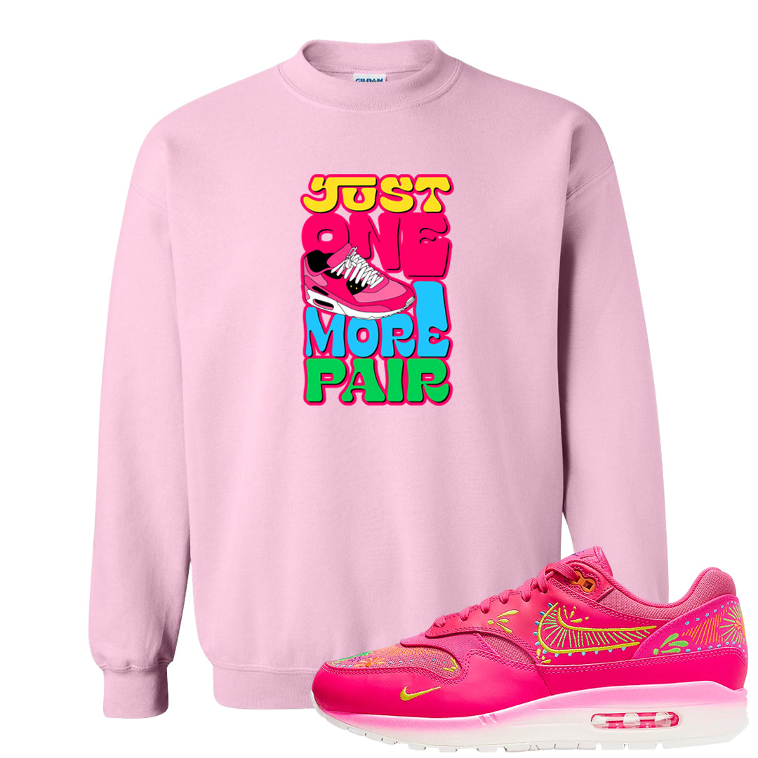 Familia Hyper Pink 1s Crewneck Sweatshirt | One More Pair Max, Light Pink