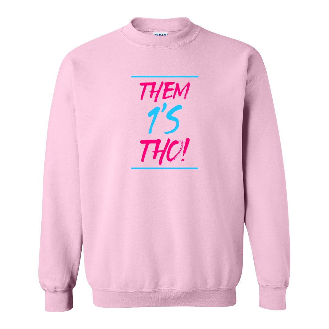 Familia Hyper Pink 1s Crewneck Sweatshirt | Them 1s Tho, Light Pink