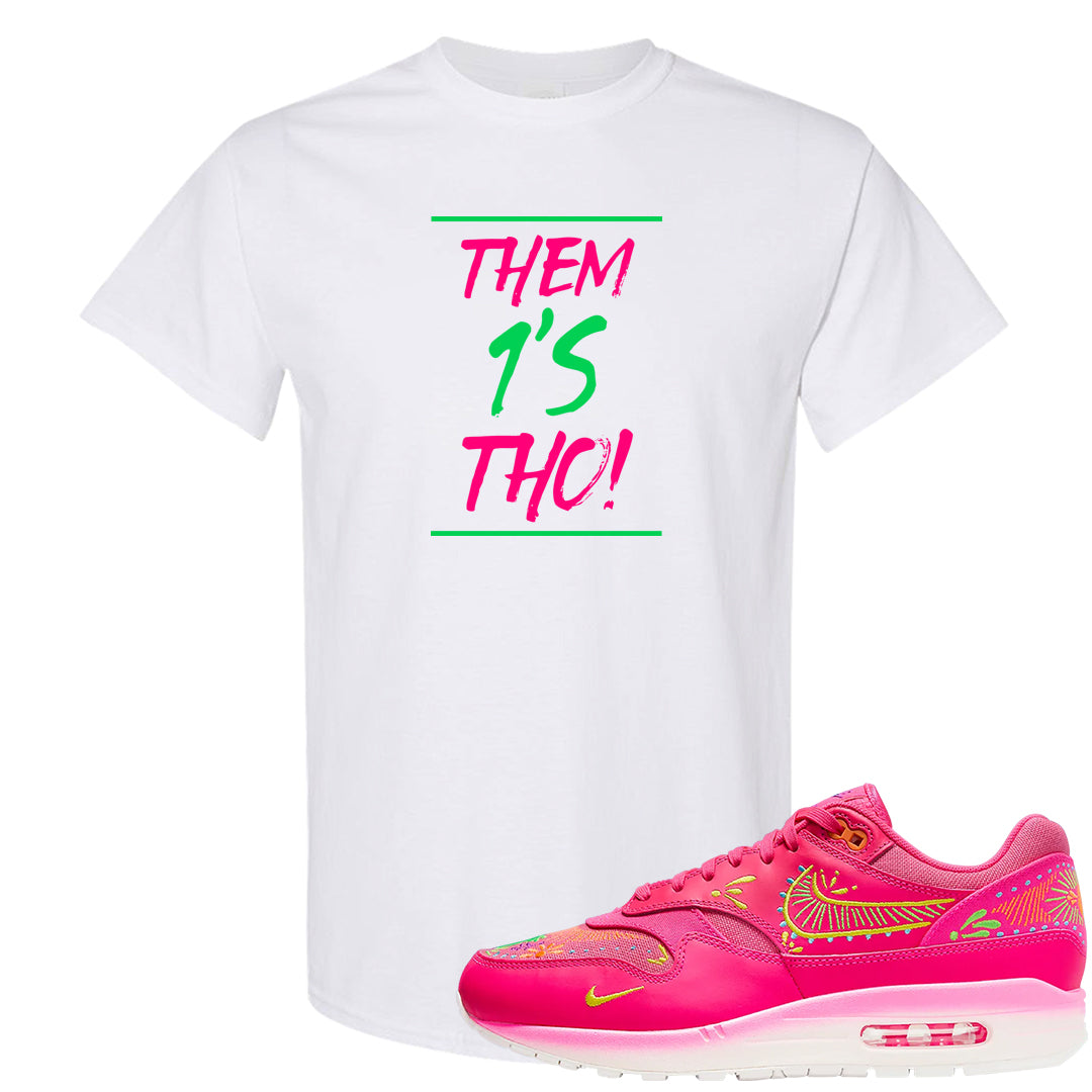 Familia Hyper Pink 1s T Shirt | Them 1s Tho, White