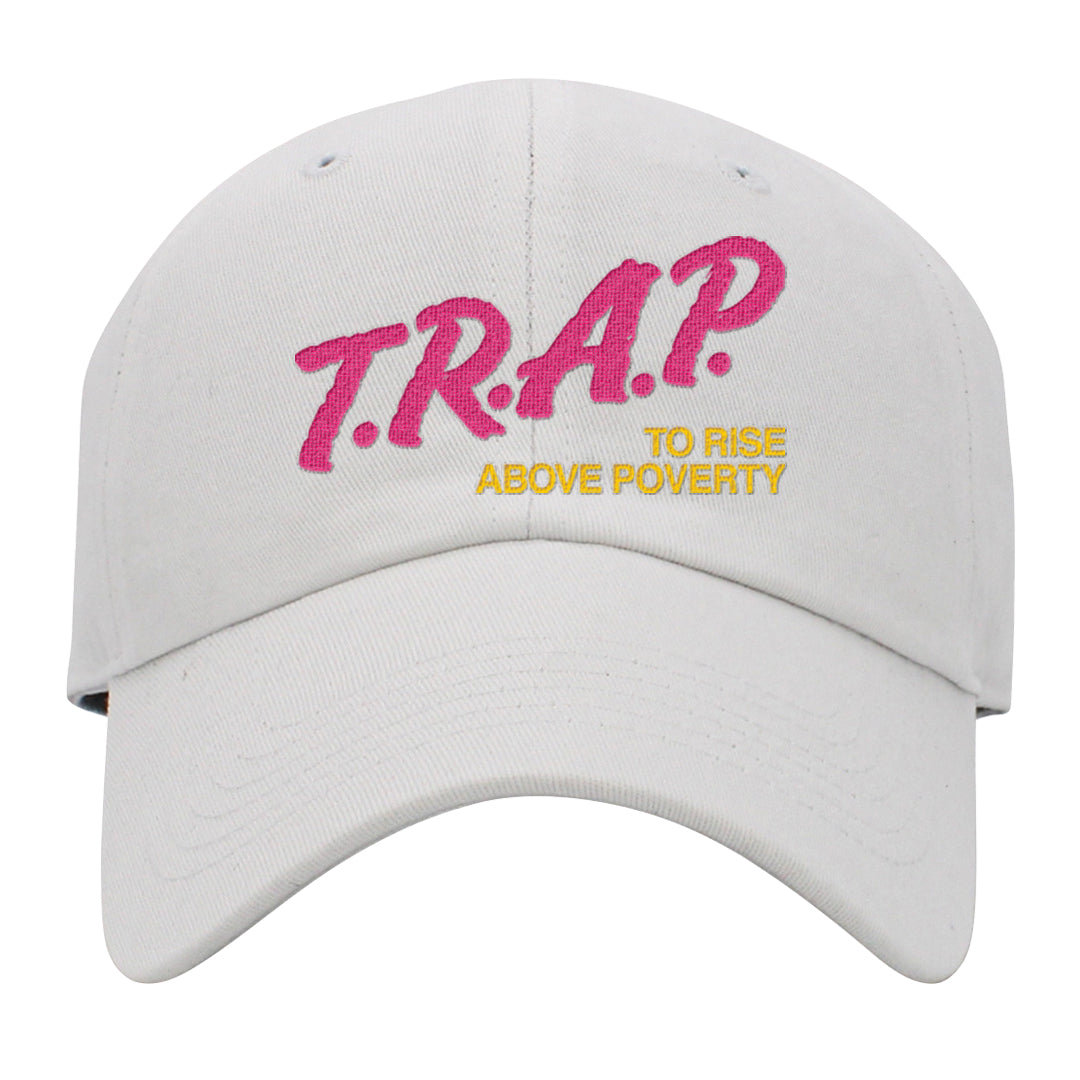 Familia Hyper Pink 1s Dad Hat | Trap To Rise Above Poverty, White