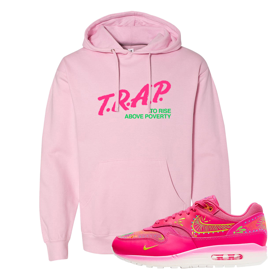 Familia Hyper Pink 1s Hoodie | Trap To Rise Above Poverty, Light Pink