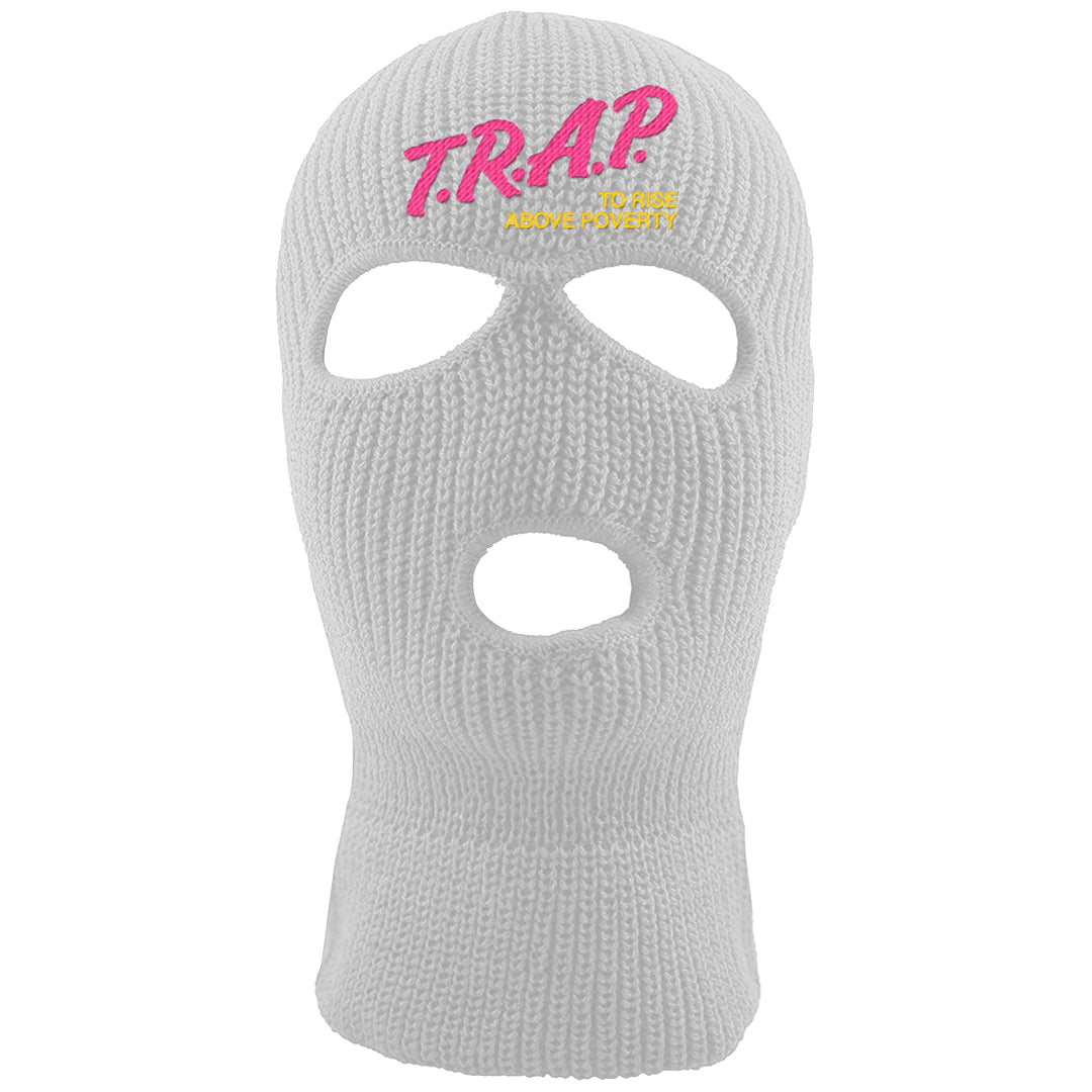 Familia Hyper Pink 1s Ski Mask | Trap To Rise Above Poverty, White