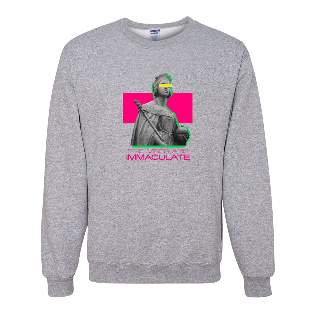 Familia Hyper Pink 1s Crewneck Sweatshirt | The Vibes Are Immaculate, Ash