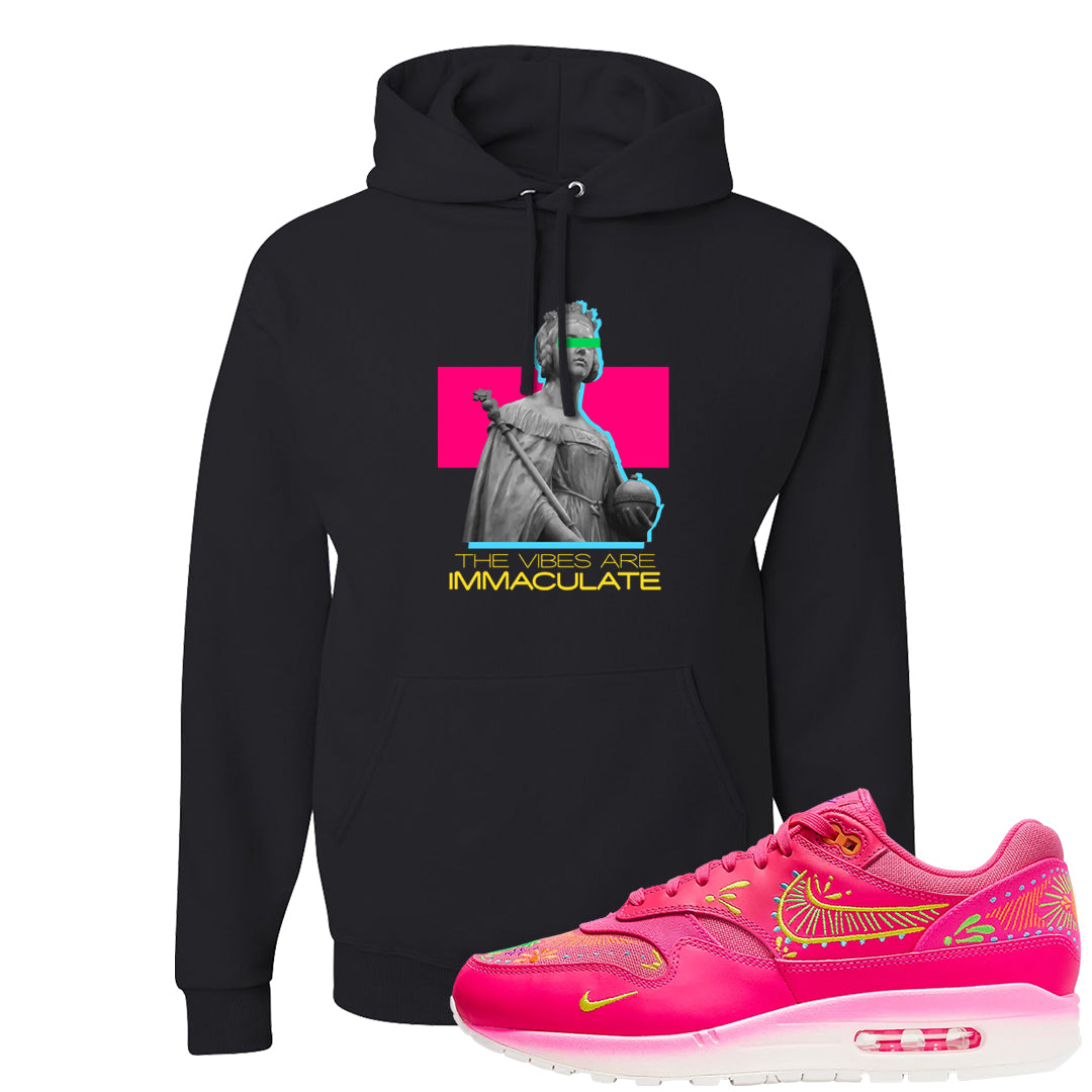 Familia Hyper Pink 1s Hoodie | The Vibes Are Immaculate, Black