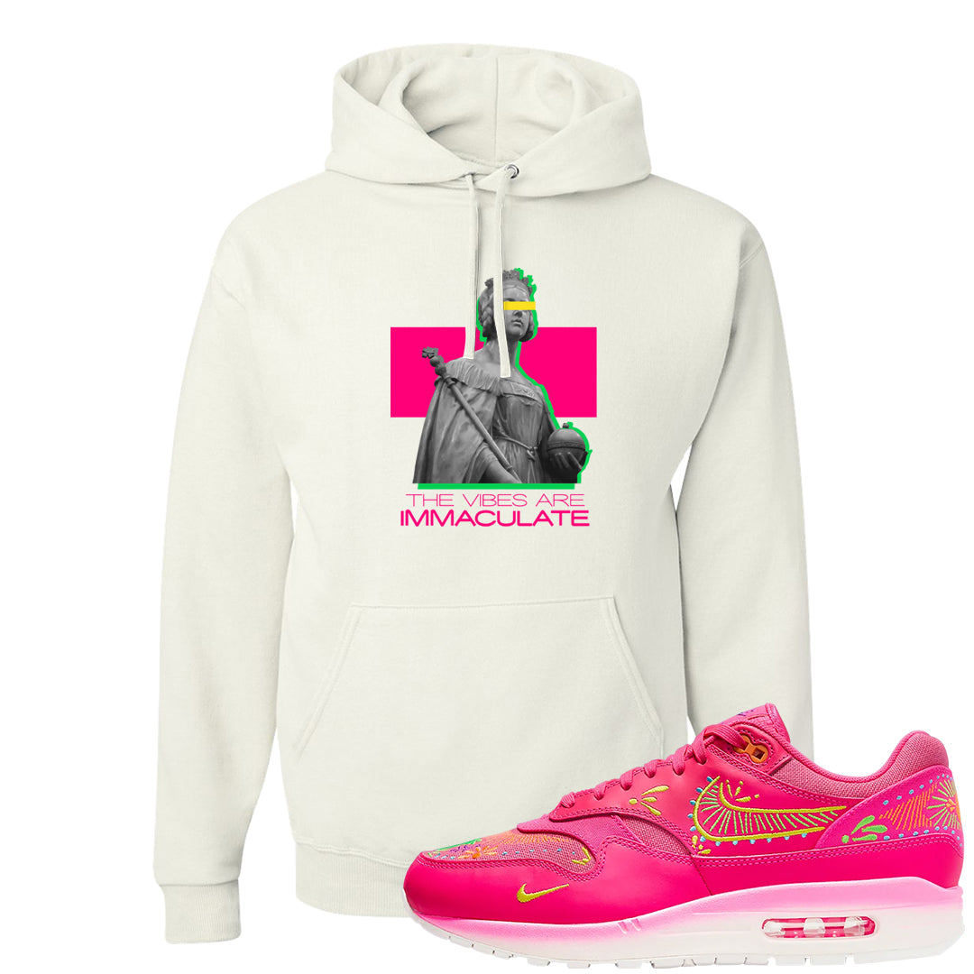 Familia Hyper Pink 1s Hoodie | The Vibes Are Immaculate, White
