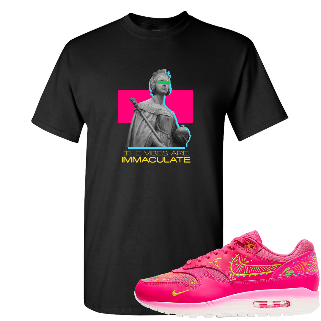Familia Hyper Pink 1s T Shirt | The Vibes Are Immaculate, Black