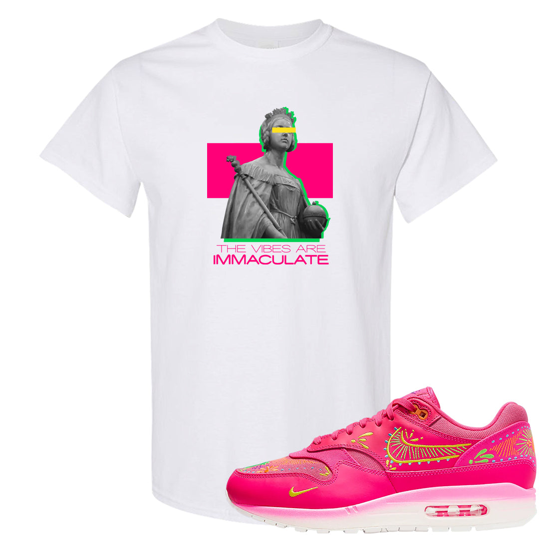 Familia Hyper Pink 1s T Shirt | The Vibes Are Immaculate, White