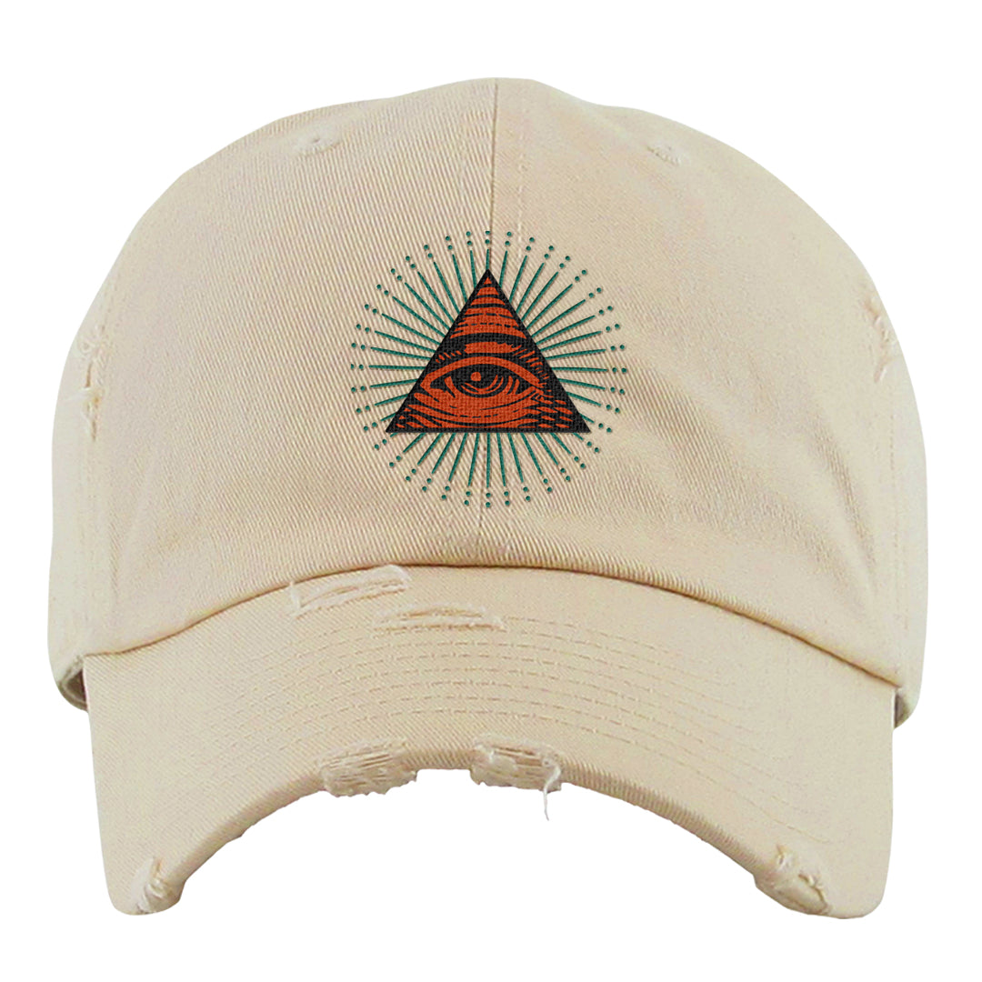 Familia 1s Distressed Dad Hat | All Seeing Eye, Ivory