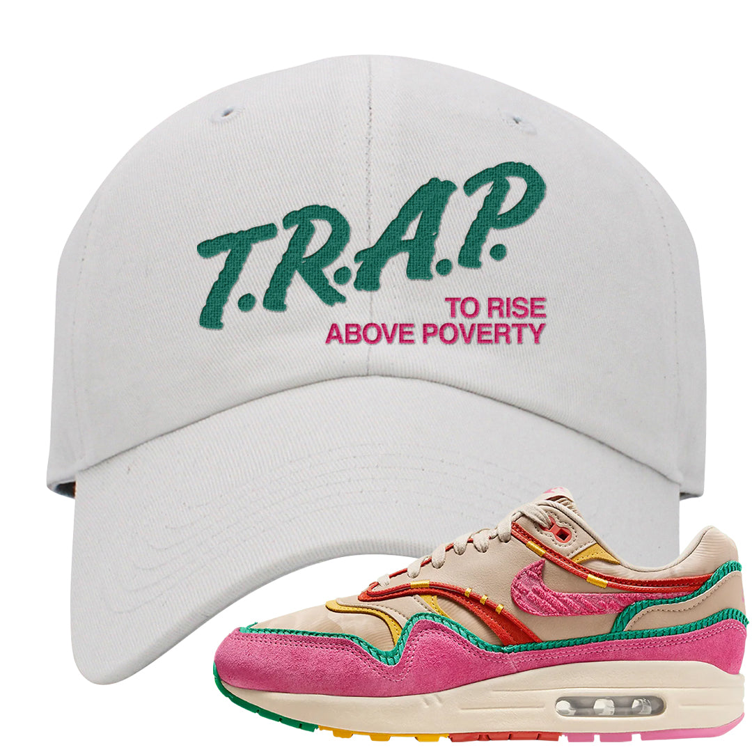 Familia 1s Dad Hat | Trap To Rise Above Poverty, White
