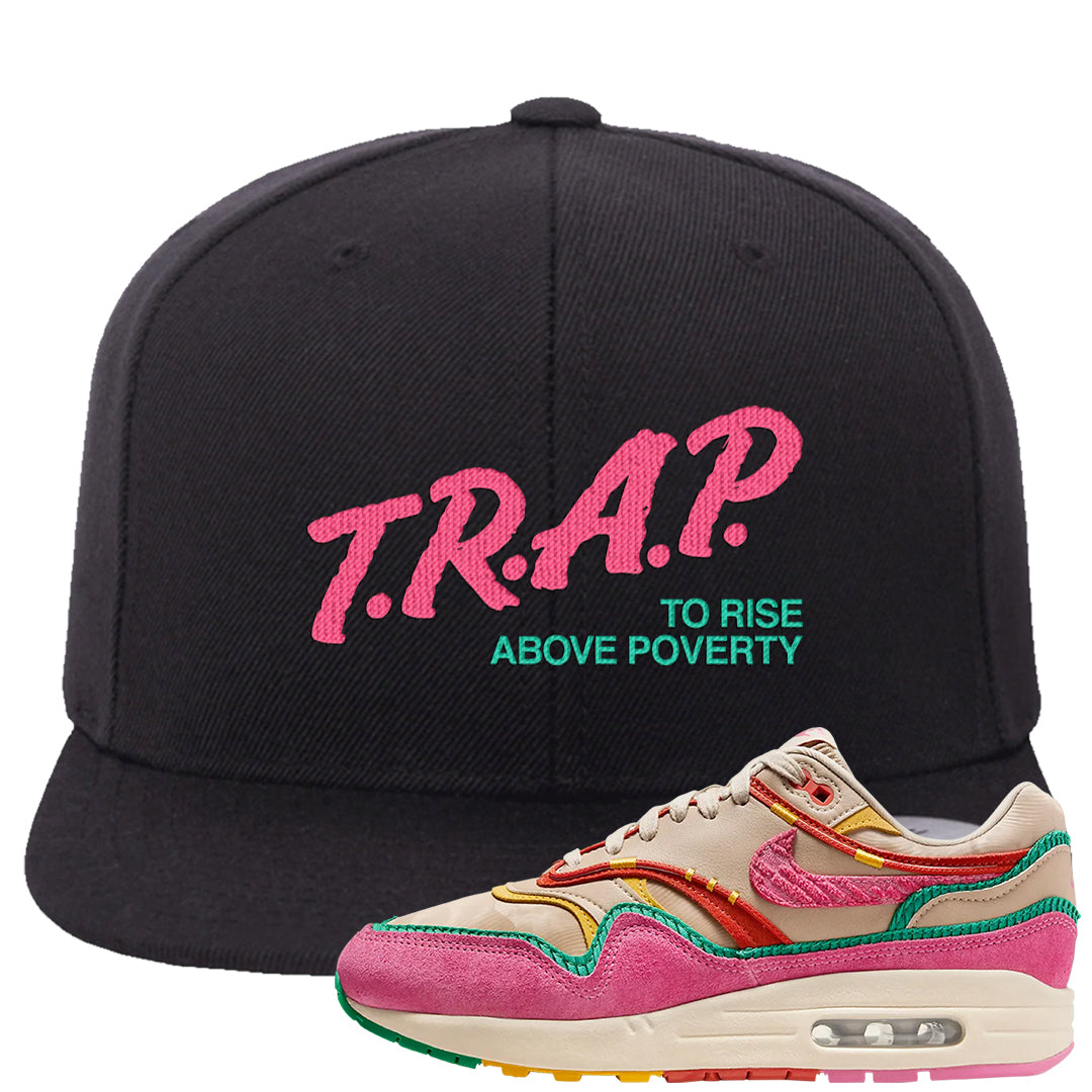 Familia 1s Snapback Hat | Trap To Rise Above Poverty, Black