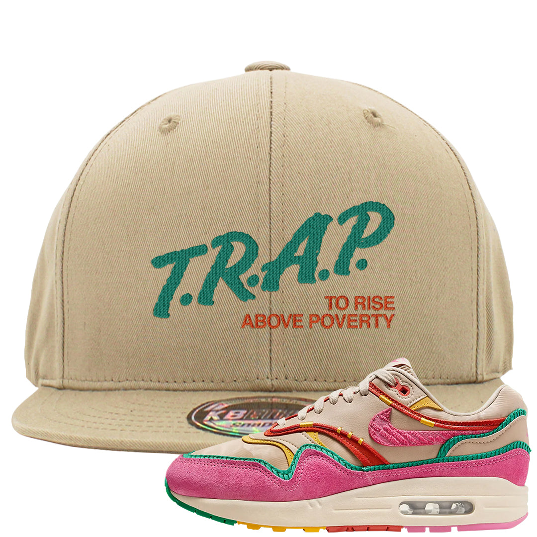 Familia 1s Snapback Hat | Trap To Rise Above Poverty, Khaki