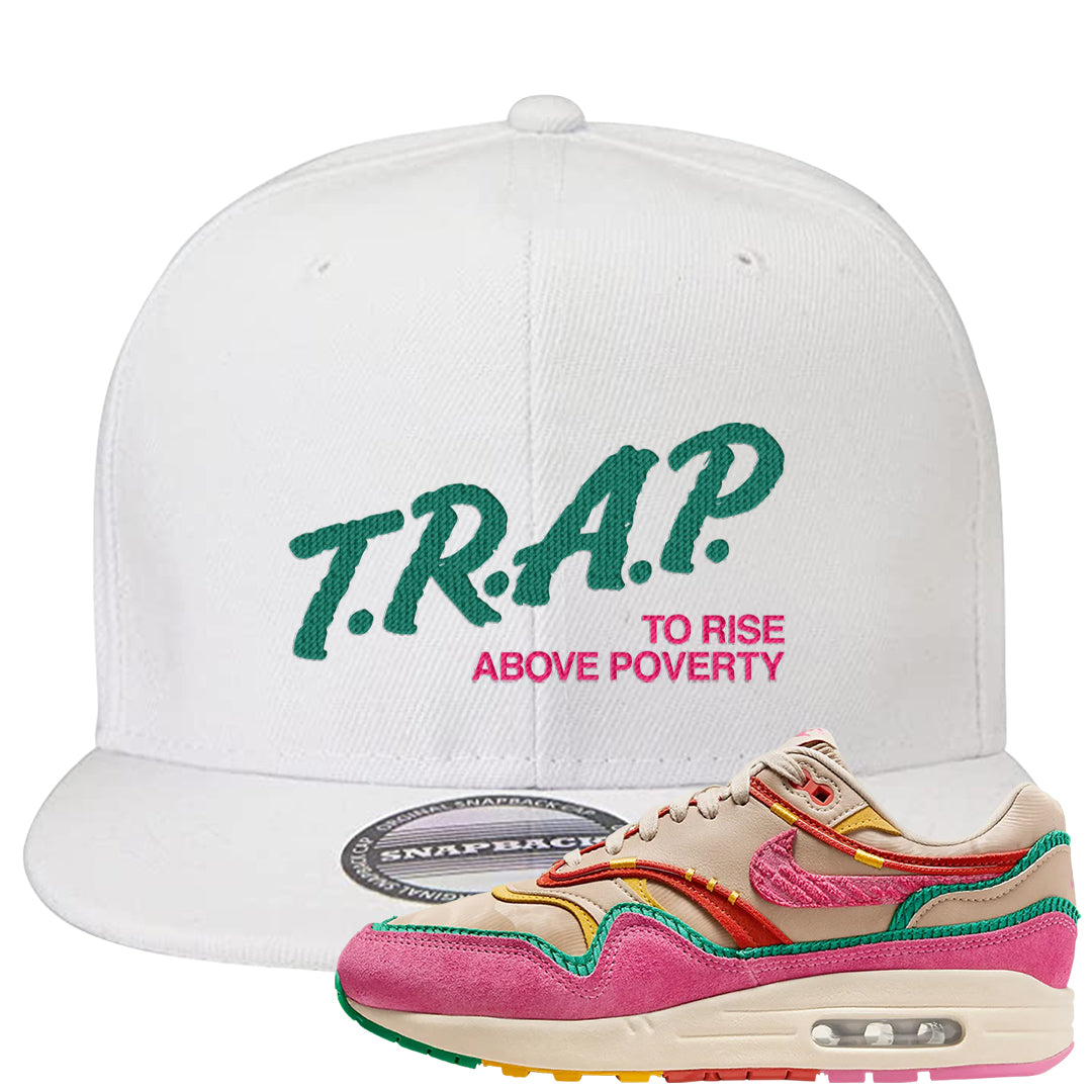 Familia 1s Snapback Hat | Trap To Rise Above Poverty, White