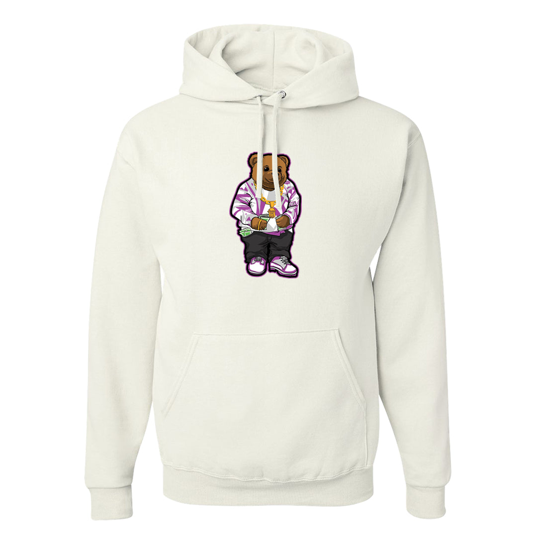 Fuchsia Dream 1s Hoodie | Sweater Bear, White