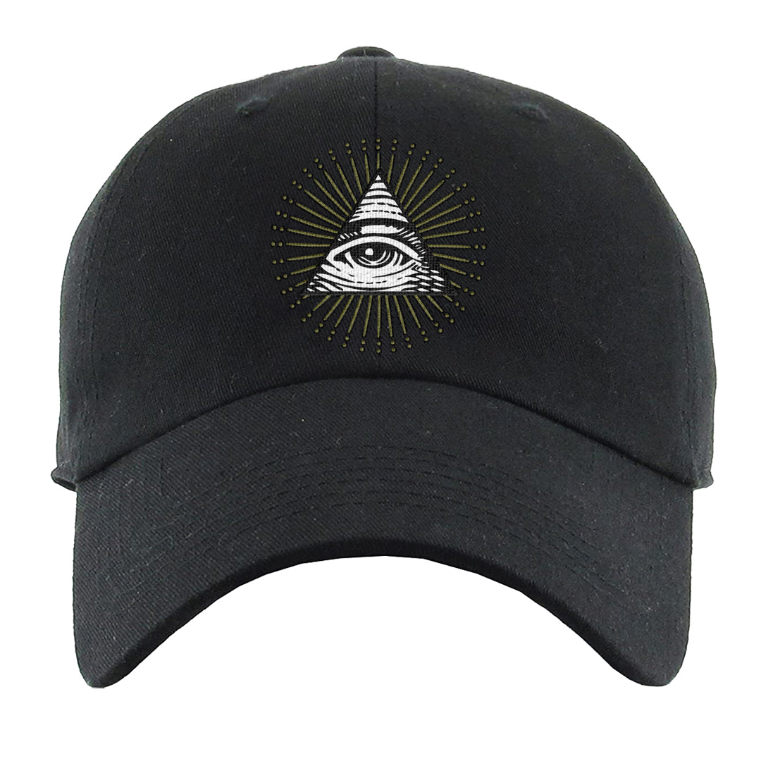 Medium Olive 1s Dad Hat | All Seeing Eye, Black