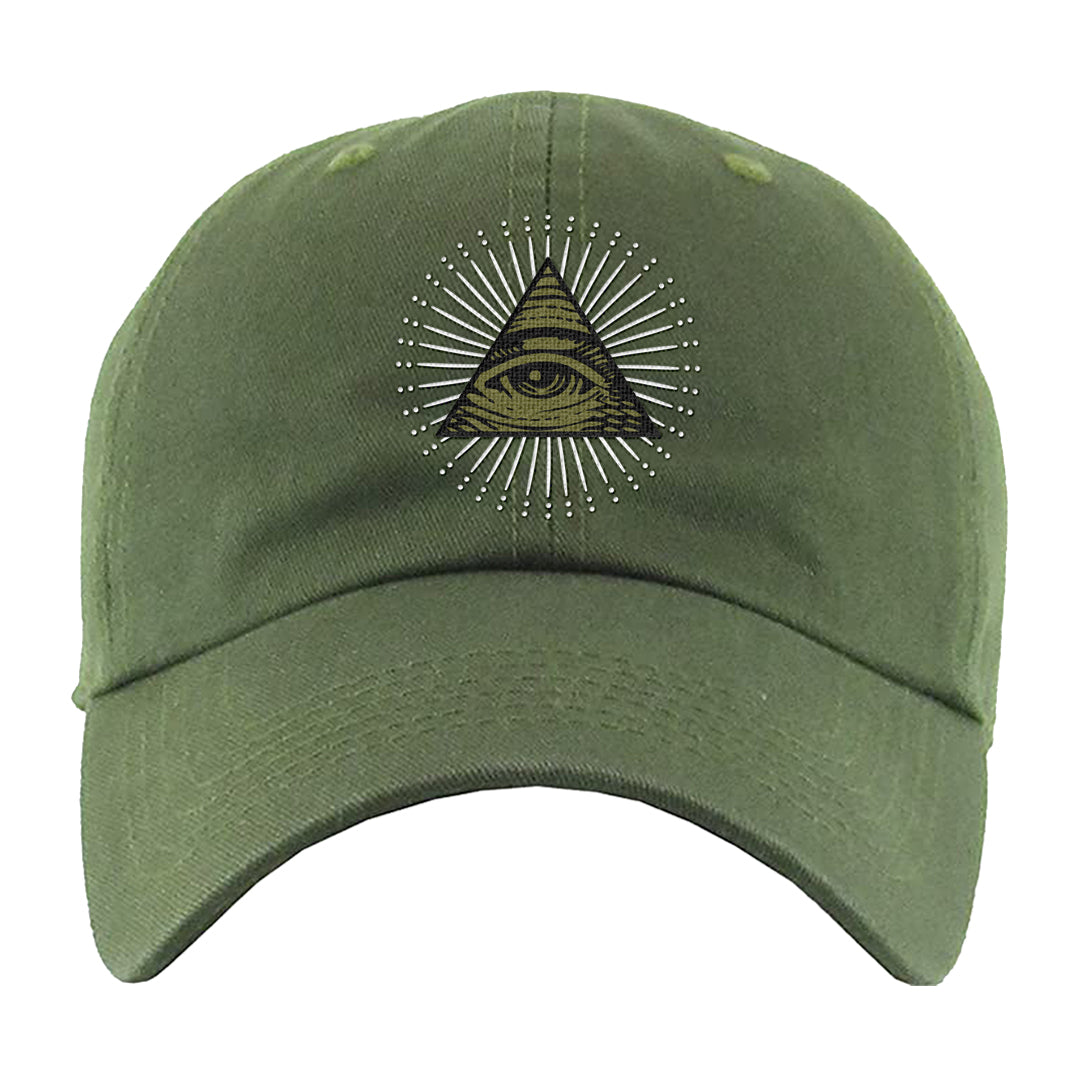 Medium Olive 1s Dad Hat | All Seeing Eye, Olive