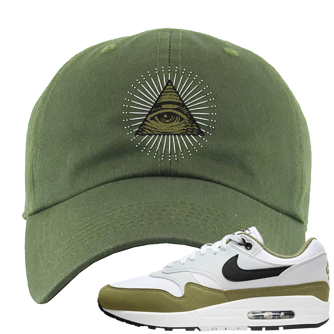 Medium Olive 1s Dad Hat | All Seeing Eye, Olive