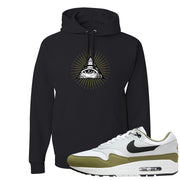 Medium Olive 1s Hoodie | All Seeing Eye, Black