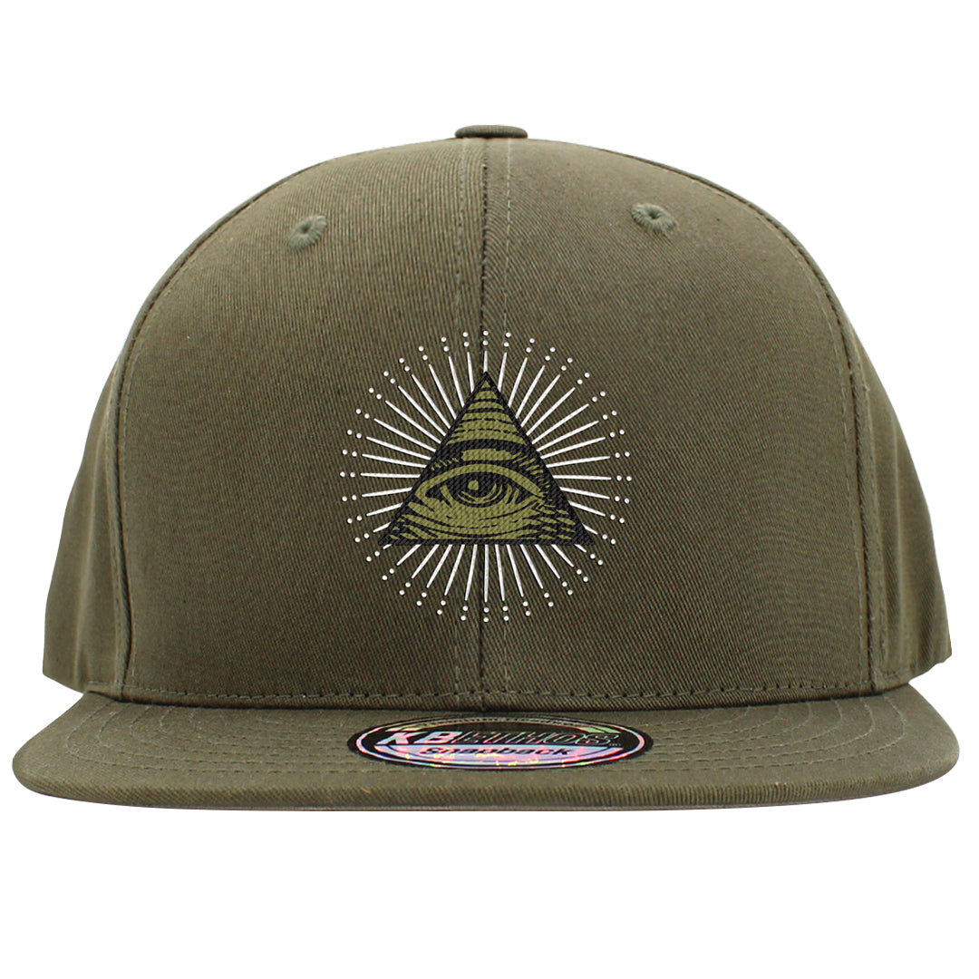 Medium Olive 1s Snapback Hat | All Seeing Eye, Olive