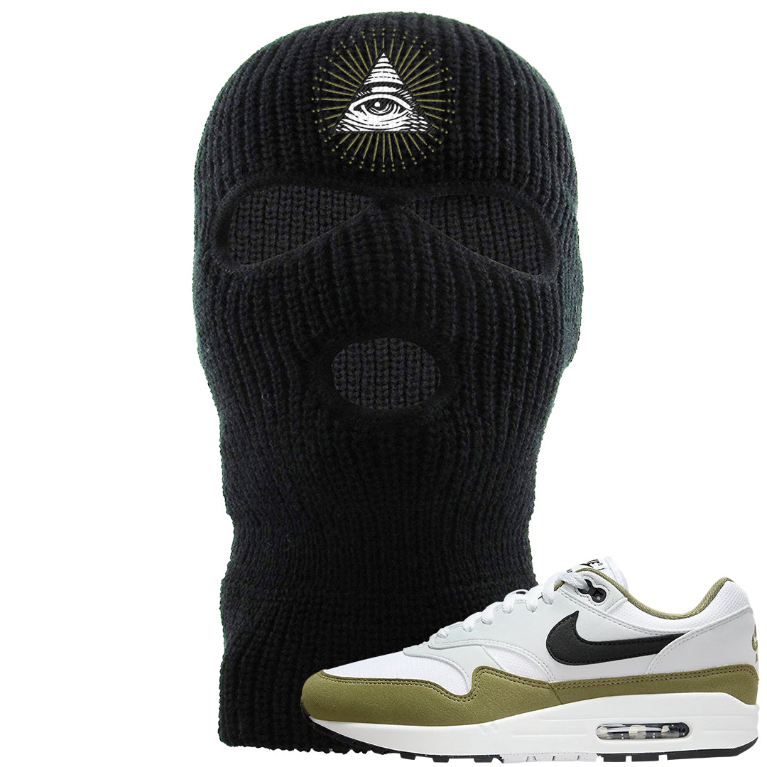 Medium Olive 1s Ski Mask | All Seeing Eye, Black