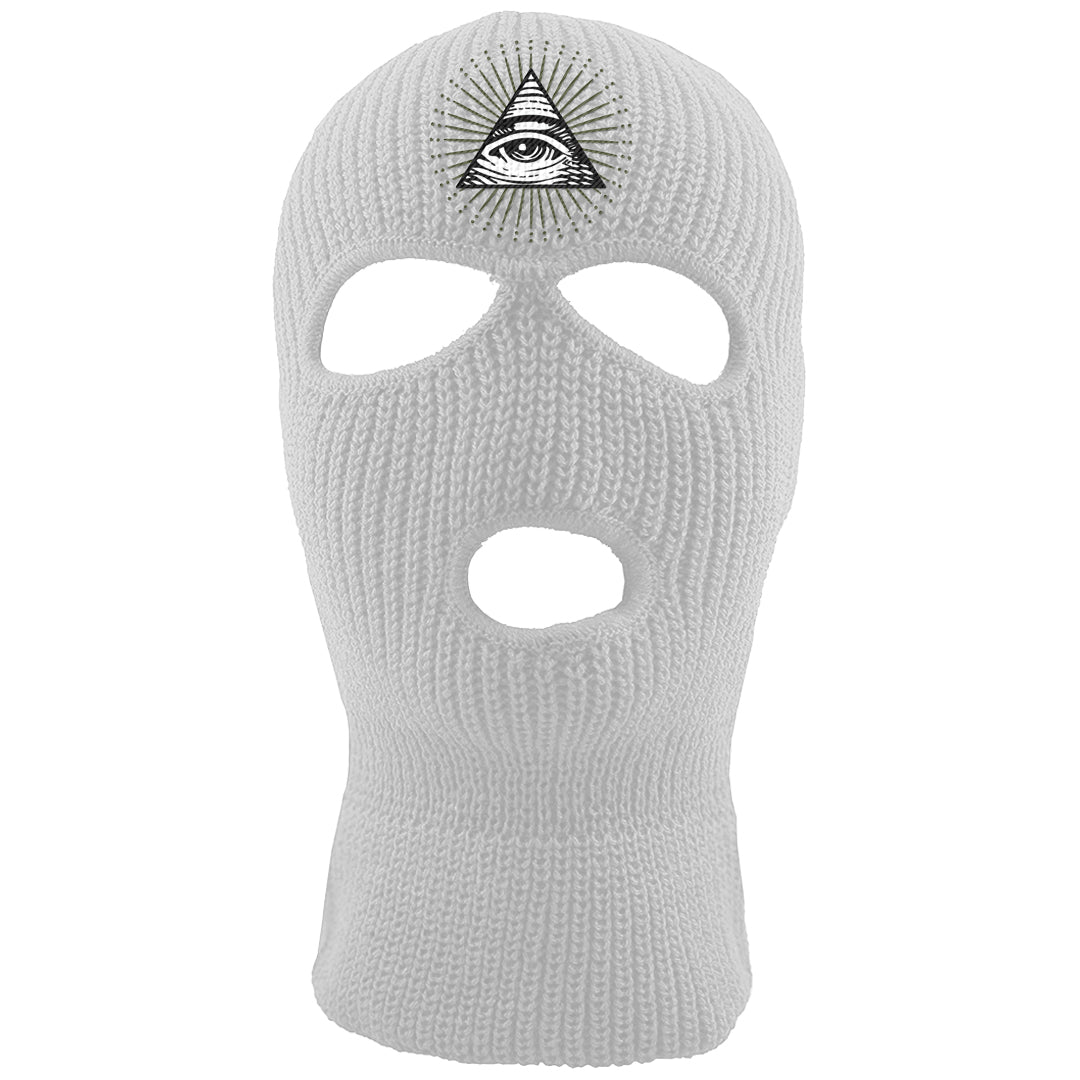 Medium Olive 1s Ski Mask | All Seeing Eye, White