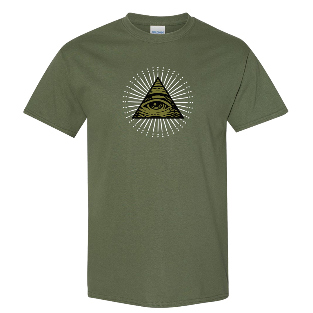 Medium Olive 1s T Shirt | All Seeing Eye, Military Green