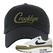 Medium Olive 1s Dad Hat | Crooklyn, Black