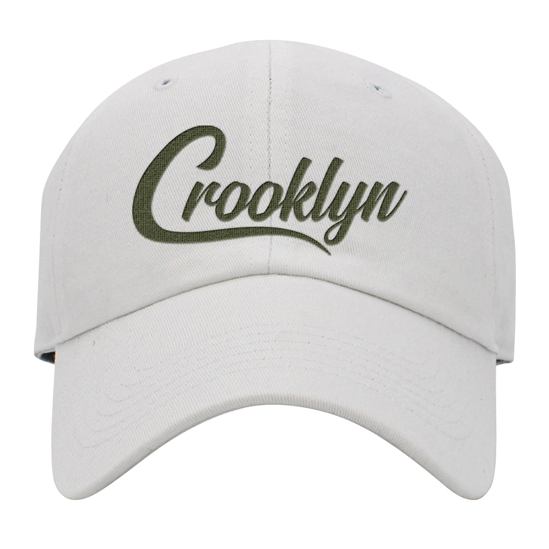 Medium Olive 1s Dad Hat | Crooklyn, White