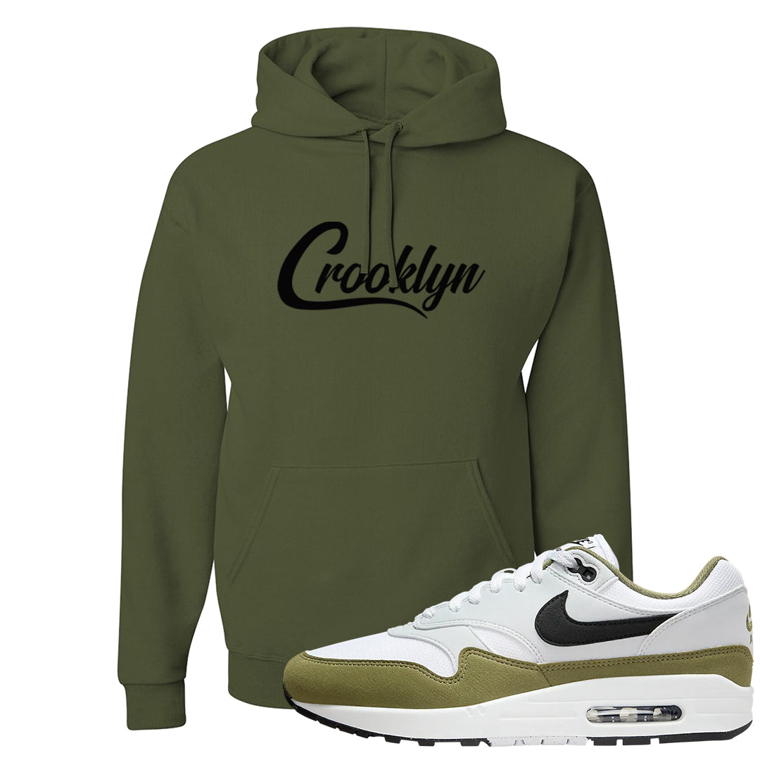 Medium Olive 1s Hoodie | Crooklyn, Military Green