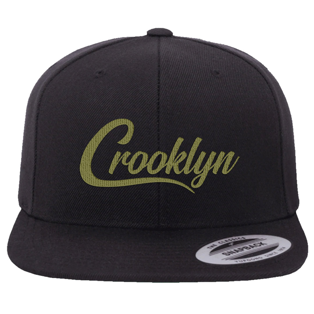 Medium Olive 1s Snapback Hat | Crooklyn, Black