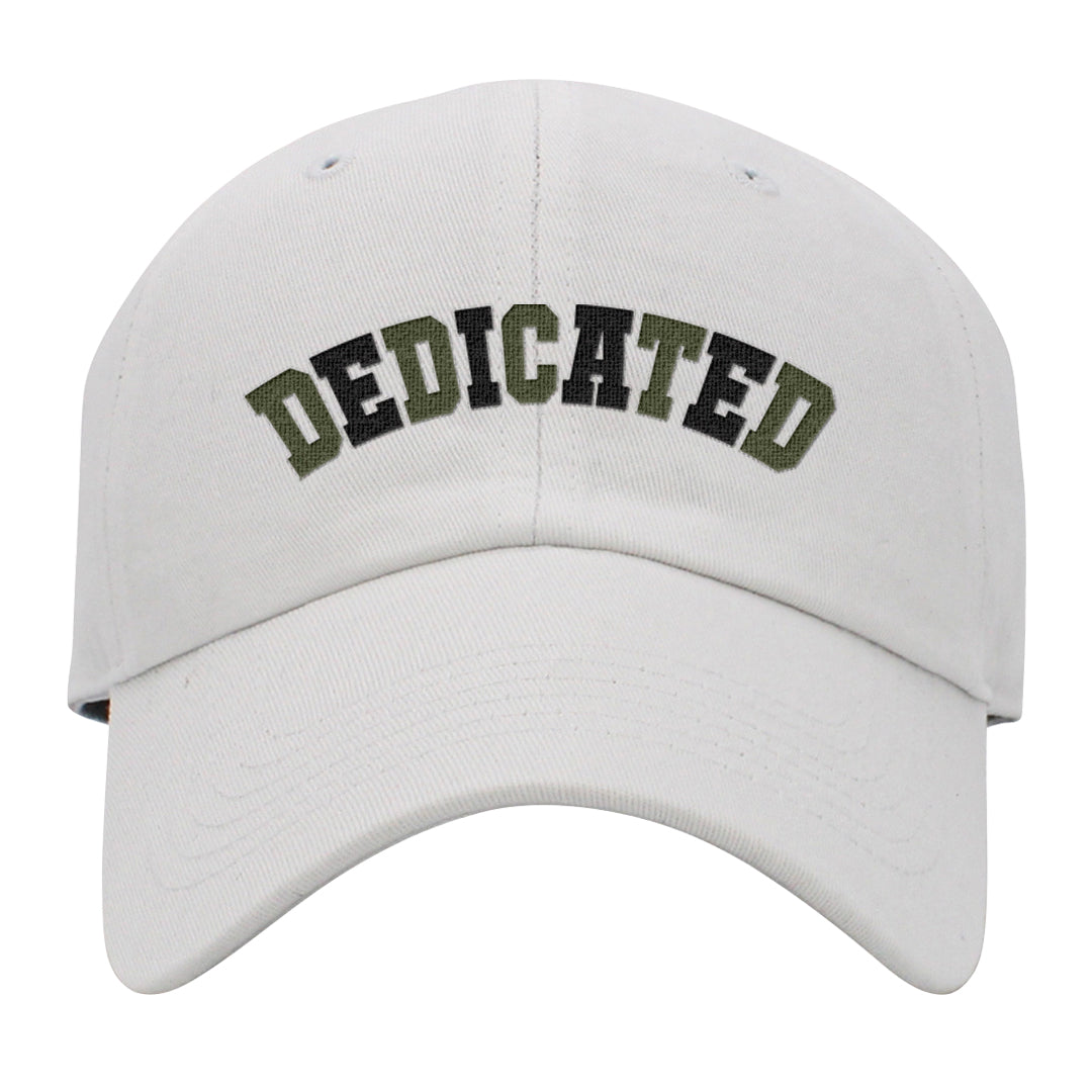 Medium Olive 1s Dad Hat | Dedicated, White