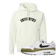 Medium Olive 1s Hoodie | Dedicated, White