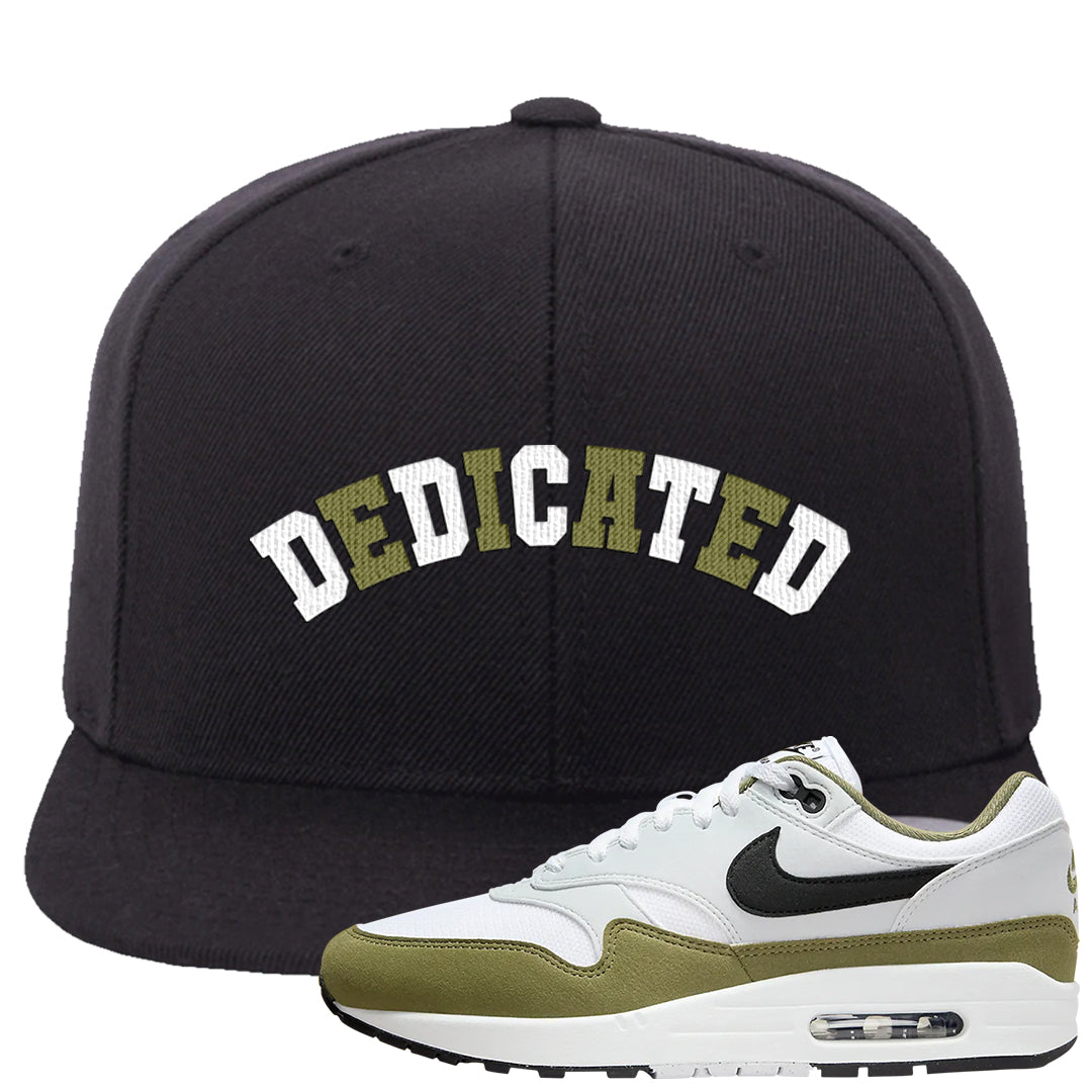 Medium Olive 1s Snapback Hat | Dedicated, Black