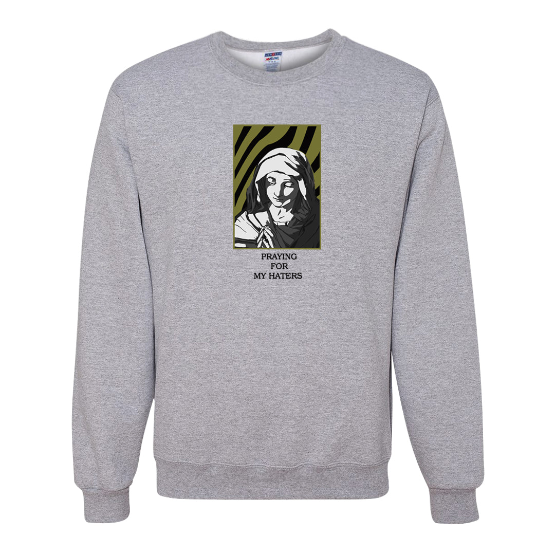 Medium Olive 1s Crewneck Sweatshirt | God Told Me, Ash