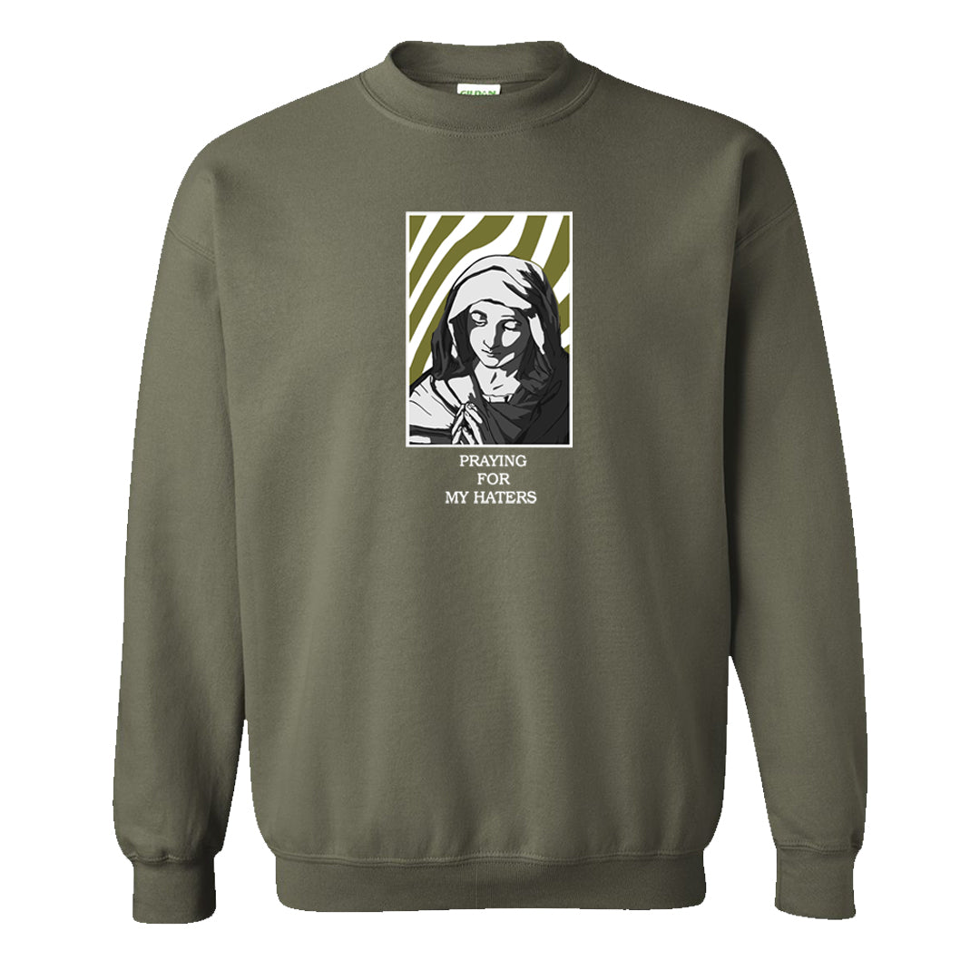 Medium Olive 1s Crewneck Sweatshirt | God Told Me, Military Green