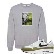 Medium Olive 1s Crewneck Sweatshirt | Miguel, Ash