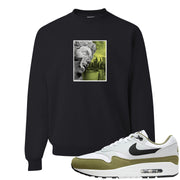 Medium Olive 1s Crewneck Sweatshirt | Miguel, Black