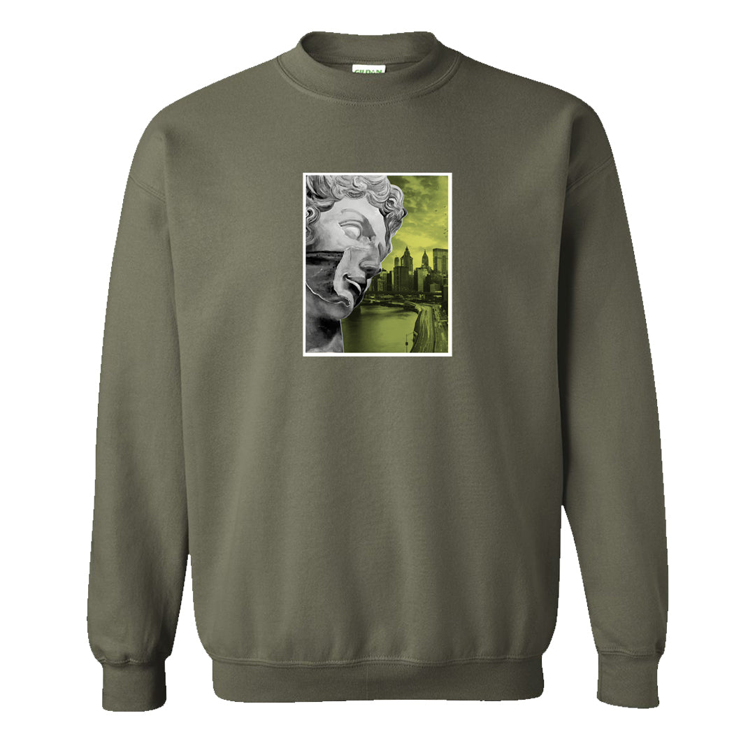 Medium Olive 1s Crewneck Sweatshirt | Miguel, Military Green