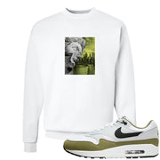 Medium Olive 1s Crewneck Sweatshirt | Miguel, White