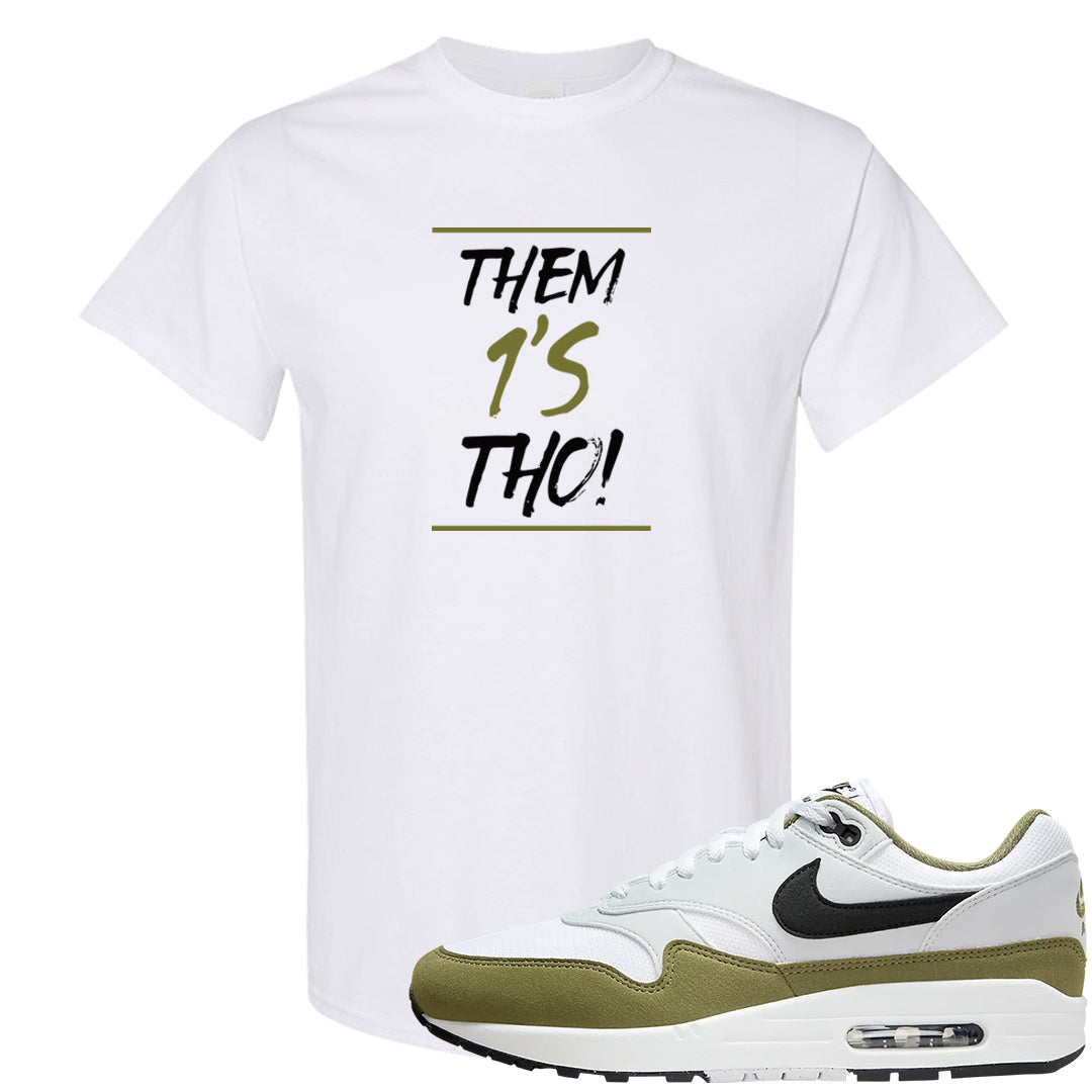 Medium Olive 1s T Shirt | Them 1s Tho, White