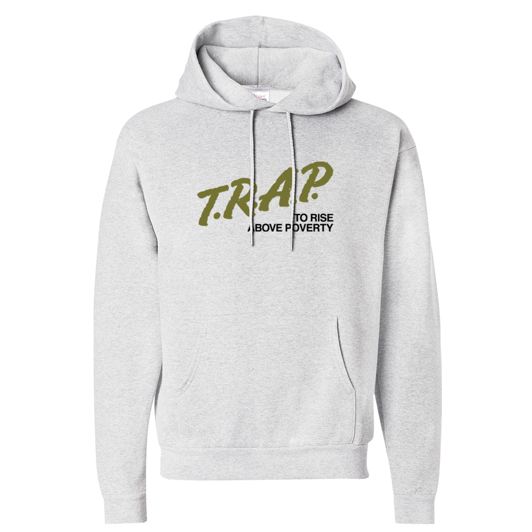 Medium Olive 1s Hoodie | Trap To Rise Above Poverty, Ash