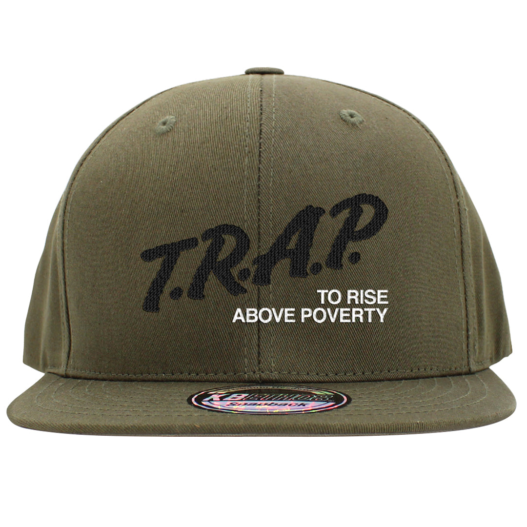 Medium Olive 1s Snapback Hat | Trap To Rise Above Poverty, Olive