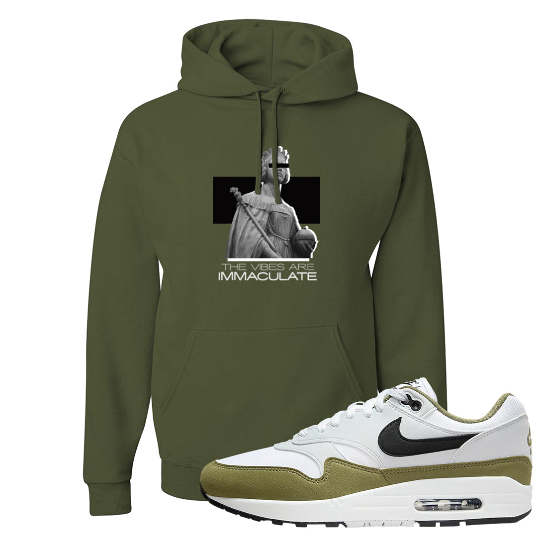 Medium Olive 1s Hoodie | The Vibes Are Immaculate, Military Green
