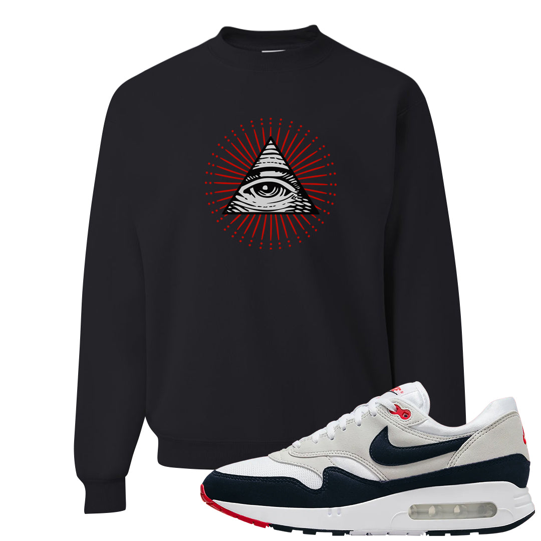 Obsidian 1s Crewneck Sweatshirt | All Seeing Eye, Black