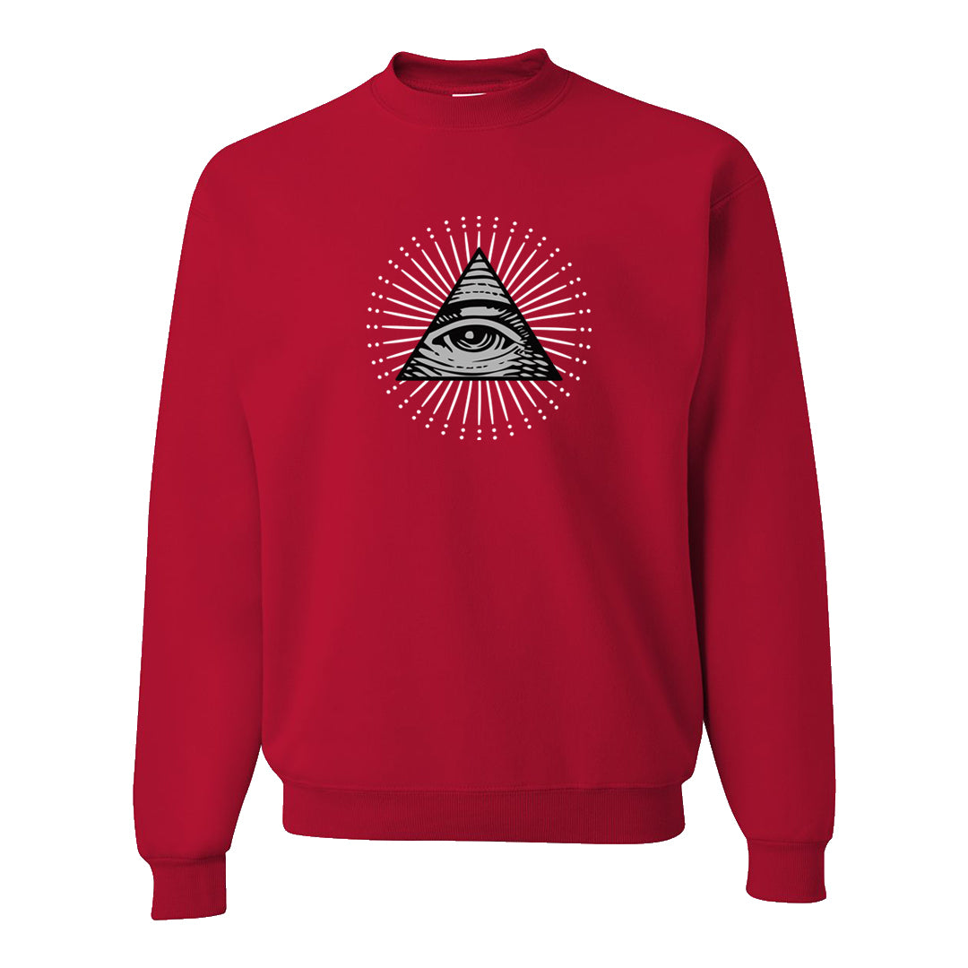 Obsidian 1s Crewneck Sweatshirt | All Seeing Eye, Red