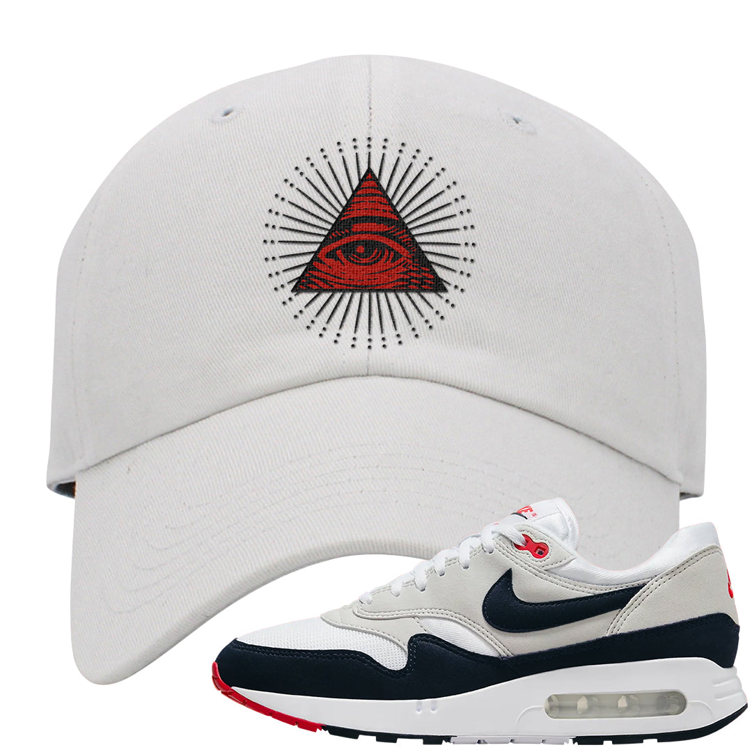 Obsidian 1s Dad Hat | All Seeing Eye, White